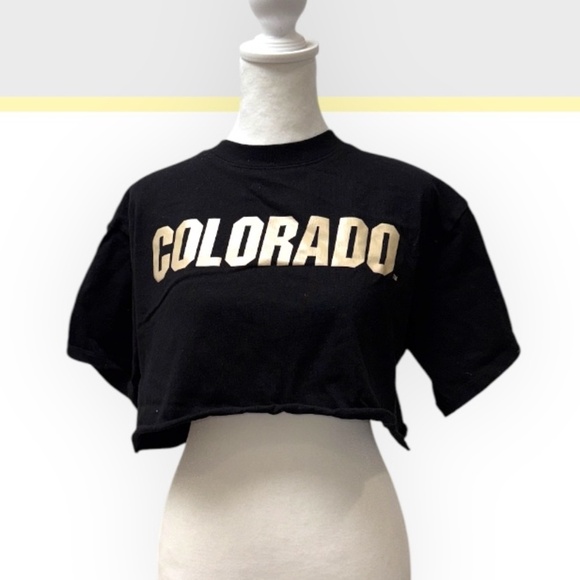 Hype and Vice Tops - University of Colorado Boulder Cropped T-Shirt  - Hype and Vice